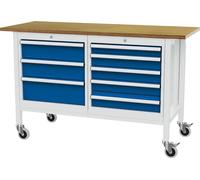 Forum Cabinet Workbench mobil B1500mm 8 étagères RAL7035/5010, 4317784969239