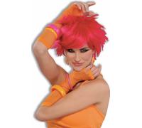 Forum Novelties Gants en résille orange fluo style années 80 pour femme
