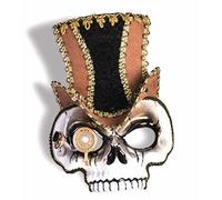Forum Novelties Sir Steampunk Skull Half Mask Brown Hat