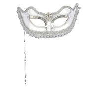 Forum Novelties White Metallic Venetian Costume Mask Adult One Size