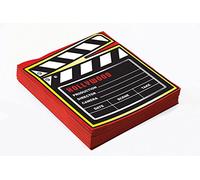 Forum Novelties X75864 Lot de 16 serviettes de table Motif cinéma Taille L 33 cm Multicolore Taille unique