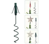 FORUP Support de cime de sapin de Noël, stabilisateur universel à visser avec fixation réglable pour stabiliser les décorations de cime, installation facile pour toutes les bases et tailles de sapin