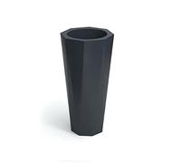 FORVEGA - Pot de Fleur Octavia, avec étagère, Hauteur 79 cm, Design Intemporel, résistant aux influences extérieures, matériau recyclé, Parfait pour la Maison et Les espaces publics, Anthracite