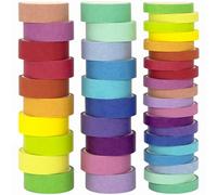 Forwaarss Washi Tape Lot de 40 rouleaux de ruban décoratif arc-en-ciel pour scrapbooking, bullet journaling, planificateur, ruban d'artisanat, emballage cadeau, décoration de vacances
