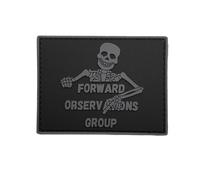 Forward Observations Group Écusson tactique en PVC Motif squelette Plusieurs couleurs Base noire 8,5 cm x 6,5 cm Fermeture à crochet au dos