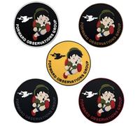 Forward Observations Group Patchs tactiques en PVC phosphorescents avec crochet au dos, brassard UAV en caoutchouc souple de 8 cm (multicolore)