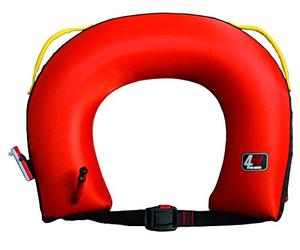 FORWATER Bouée Fer à Cheval Gonflable avec Lampe Flash Automatique + Housse Blanc