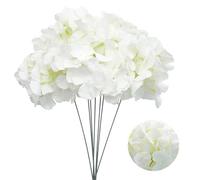 FORYNXHWIN 10pcs Hortensias artificiels, Fausses hortensias têtes de Fleurs avec des tiges Grandes Fleurs d'hortensia en panicule moelleuses pour Mariage, Maison, Jardin, Centre de Table (Blanc)