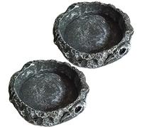 FORYNXHWIN 2 Pièces Bols à Eau pour Reptiles, Mangeoire pour Tortue, Bac à Eau en Résine pour Gecko Lézard Caméléon Serpent