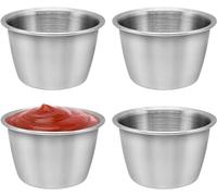 FORYNXHWIN 4 bols à sauce, en acier inoxydable, multifonctions, mini bols pour sauces, sauces, collations (6 x 3,8 cm)