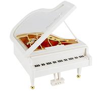 FORYNXHWIN Boîte à Musique Piano Blanc, Mini Boîte à Musique à Remonter pour Piano pour Décoration de Bureau, Cadeau d'anniversaire, Noël, Saint-Valentin (4,7 x 5,5 x 7,1in)