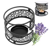 FORYNXHWIN Brûleur à Huile Essentielle en Métal avec Bol en Céramique, Diffuseur d'Huiles Essentielle, Brûleur Fondant Cire Parfumée - pour la Maison, Le Bureau, Le Yoga, Le Spa, la Chambre à Coucher