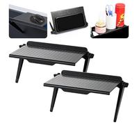 FORYNXHWIN Lot de 2 étagères supérieures réglables pour écran d'ordinateur, parfaites pour les boîtes de câbles, les boîtiers multimédias, les télécommandes et les routeurs (11 x 22 cm, noir)