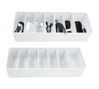 FORYNXHWIN Lot de 2 organiseurs de câbles réglables avec 14 serre-câbles pour ranger les câbles de charge, les câbles USB et les accessoires électroniques (blanc)