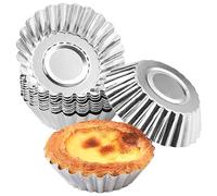 FORYNXHWIN Lot de 30 moules à tarte aux œufs, moules à muffins en aluminium de 7 cm, moules à gâteaux antiadhésifs, moules à pudding résistants à la chaleur, moules à biscuits réutilisables, outils de