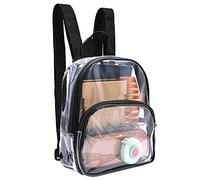 FORYNXHWIN Sac à Dos Transparent, Sac à dos Transparent Imperméable, Sac à Dos d'école Transparent PVC, Pour le Travail, Les Voyages de Sécurité, Les Concerts et Les événements Sportifs (Noir, Petit)