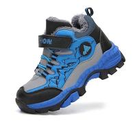 Foryo Chaussures d'hiver pour garçon, chaussures de randonnée, bottes de neige, chaussures de trekking, chaussures de randonnée pour enfants, bottes d'hiver chaudes doublées, bleu, 30 EU Schmal
