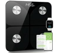 Foryond Balance Connectée Balance Pèse Personne, Pèse Personne Impédancemètre, la masse graisseuse, l’eau, la masse musculaire, l’IMC et le MB (métabolisme de base), Pour IOS et Android