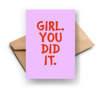 FORYOU24 Carte postale you did it, carte de vœux, billet, anniversaire, pour homme, femme, avec enveloppe (KTP_002)