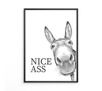 FORYOU24 Images décoratives pour salle de bain - Impression d'art de qualité supérieure - Tableau mural noir et blanc - Décoration WC - Impression de qualité supérieure - Nice Ass