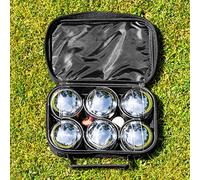 FORZA 6 Boules de Pétanque - Jeu de 6 Boules Chromées, Cochonnet, Mètre Ruban & Sac de Transport
