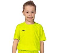 FORZA Géo Maillot de Football à Manches Courtes pour Enfants [5-14 Ans] | Haut en Polyester à Séchage Rapide | Matériau Respirant Qui Évacue la Transpiration (Jaune Fluo, 9-10 Ans)