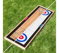 FORZA Harrier 2-en-1 Ensemble de Curling et Jeu de Palets sur Table | Plateau de Jeu Réversible | Idéal pour Deux Joueurs