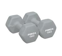 FORZA Paire d'haltères hexagonaux en néoprène avec poignée antidérapante - Design ergonomique pour la musculation et les entraînements à domicile - Disponible en plusieurs poids (15 kg)