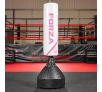 Forza Sac de Frappe Autoportant de 183 cm | Cuir Microfibre Durable et Résistant | Cibles de Frappe Numérotées pour la Boxe, Le Kick-Boxing et Le MMA (Blanc/Rose)