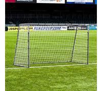 FORZA Steel42 Buts de Football [6 Tailles] | Cadre Robuste en Acier Résistant aux Intempéries | Cage, Filet et Piquets | Kit de Rebond en Option (But Seul, 244 cm x 122 cm)