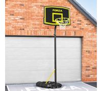 FORZA Système de Poteau et Panier de Basket Réglable | Panneau en PEHD et Anneau en Acier | Base avec Roues pour Portabilité