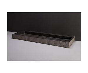 Forzalaqua Palermo lavabo 100.5x51.5x9cm Rectangulaire 2 trous de robinet Pierre naturelle Granit fraisé 100136