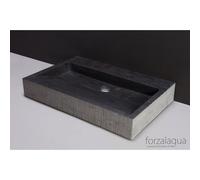 Forzalaqua Palermo lavabo 60x40x9cm Rectangulaire 1 trou de robinet Pierre naturelle Granit fraisé 100130