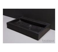 Forzalaqua Palermo lavabo 80,5x51,5x9cm Rectangulaire 1 trou de robinet Pierre naturelle Granit adouci 100118