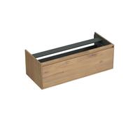 Forzalaqua Reno 2.0 meuble sous-lavabo 120x51x40cm avec 1 tiroir sans poignée avec fermeture douce Chêne massif Oyster 8071070