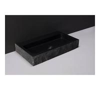 Forzalaqua Taranto Lavabo 50x30x8cm Rectangulaire 0 trou de robinet Pierre naturelle Granit adouci & éclaté 8010316