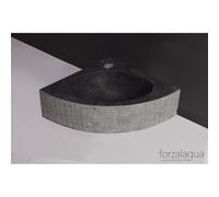 Forzalaqua Turino coin de lave-mains 30x30x10cm 1 trou de robinet sans robinet pierre naturelle Granit fraisé 100023