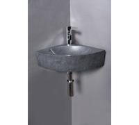 Forzalaqua Turino coin de lave-mains 30x30x10cm 1 trou de robinet sans robinet pierre naturelle Granit adouci 8010239