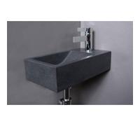 Forzalaqua venetia bassin de lave-mains 40x22x10cm évier gauche 0 trous pour robinetterie pierre naturelle granit adouci 8011310