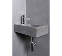 Forzalaqua Venetia lavabo 40x22x10cm lavabo droite 1 trou de robinet gauche Pierre naturelle Granit adouci 100075