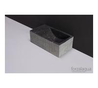Forzalaqua Venetia lave-mains 40x22x10cm lavabo Droite 1 trou de robinet gauche Pierre naturelle Granit adouci & fraisé 8011220