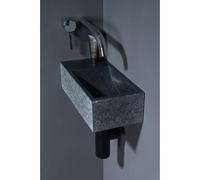 Forzalaqua Venetia Xs lavabo 29x16x10cm évier Droit 1 trou de robinet gauche Pierre naturelle Granit adouci 8010293