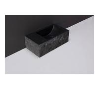 Forzalaqua Venetia Xs lave-mains 29x16x10cm lavabo Droite 0 trous de robinet Pierre naturelle Granit adouci & taillé 8010312