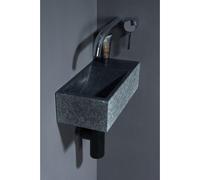 Forzalaqua Venetia Xs lave-mains 29x16x10cm lavabo Gauche 0 trous de robinet Pierre naturelle Granit adouci 8010290