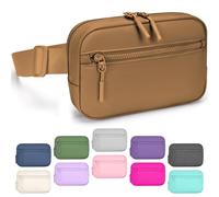 FORZAROCKET Sac banane essentiel avec longue sangle de 177,8 cm et poche avant zippée - Sac à bandoulière avec bandoulière étendue - Sac banane pour homme et femme, caramel, Extra Plus Size, Sac