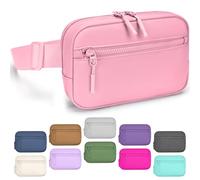 FORZAROCKET Sac banane essentiel avec longue sangle de 177,8 cm et poche avant zippée - Sac à bandoulière avec bandoulière étendue - Sac banane pour homme et femme, rose clair, Extra Plus Size, Sac