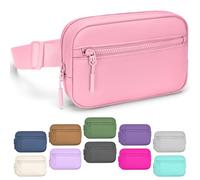 FORZAROCKET Sac banane essentiel avec longue sangle de 177,8 cm et poche avant zippée - Sac à bandoulière avec bandoulière étendue - Sac banane pour homme et femme, rose clair, Extra Plus Size, Sac