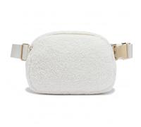 FORZAROCKET Sac banane pour femme avec bandoulière étendue de 177,8 cm, sac banane grande taille avec matériel doré, Sherpa blanc crème, Extra Plus Size, Sac banane Everywhere - Élégant et moderne