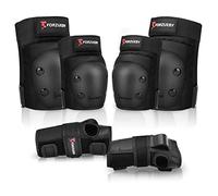 Forzueby Adult/Kids Knee Pads Elbow Pads Wrist Guards 6 in 1 Protective Gear Set for Inline Roller Skating Skateboarding Scooter BMX etc.