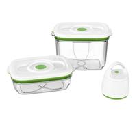 FOSA Kit de mise sous vide alimentaire en récipients - 1000-2300 ml - Blanc et vert